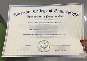 Buy American College of Embryology Fake Diploma