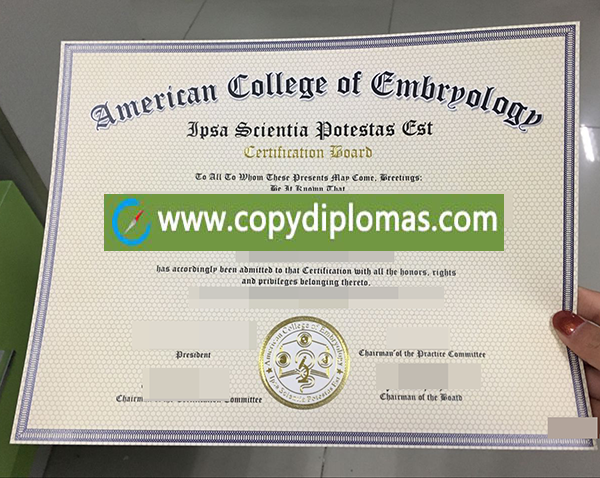 American College of Embryology degree