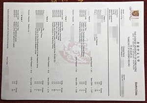 Chinese University of Hong Kong transcript certificate