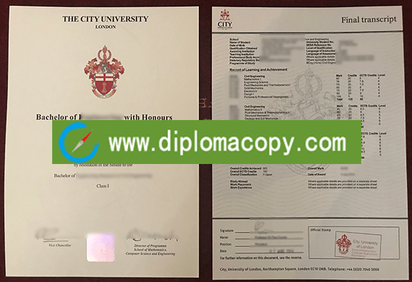 Buy fake City University of London degree and transcript