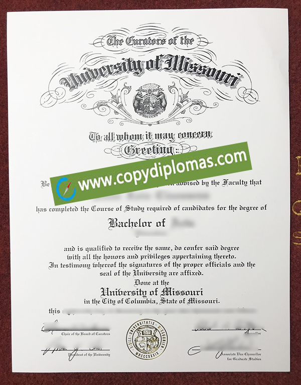 University of Missouri diploma