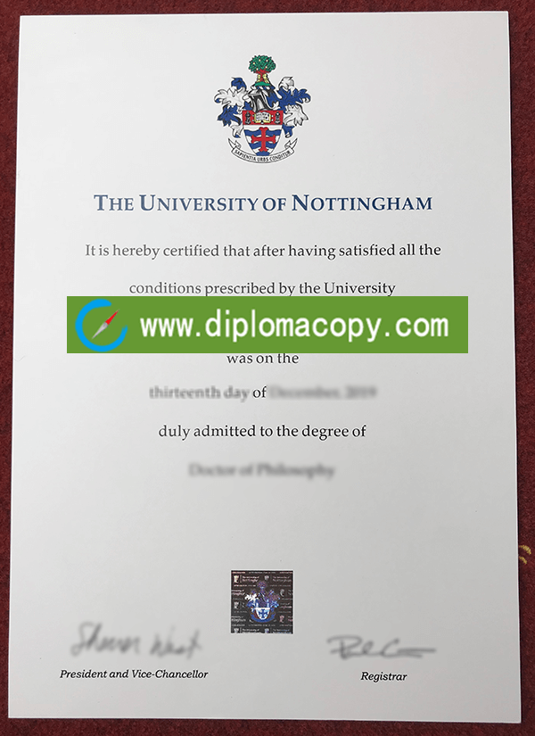 Buy fake University of Nottingham diploma