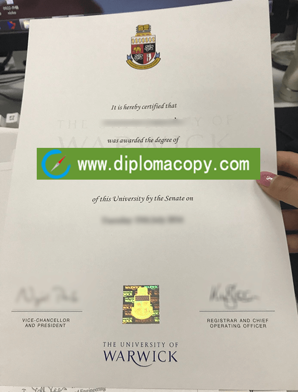 Buy fake University of Warwick diploma