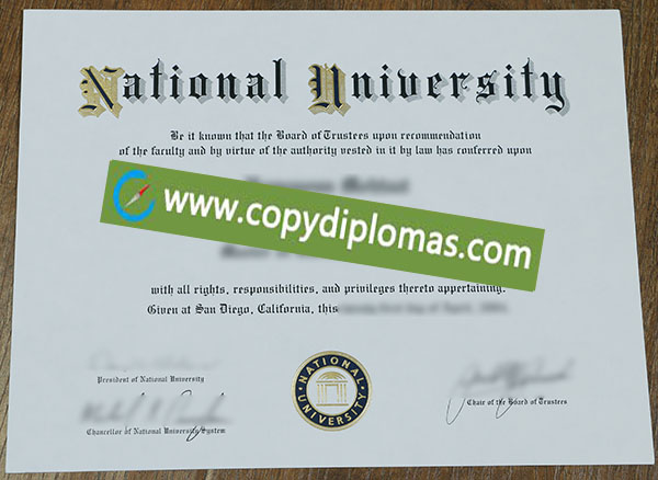 National University diploma