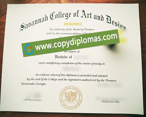 Savannah College of Art and Design diploma