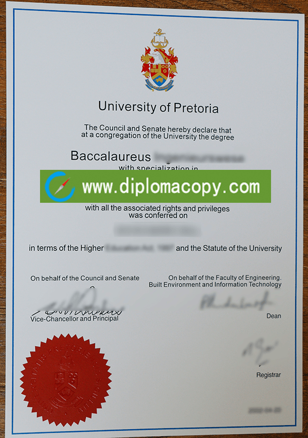 Buy fake University of Pretoria diploma