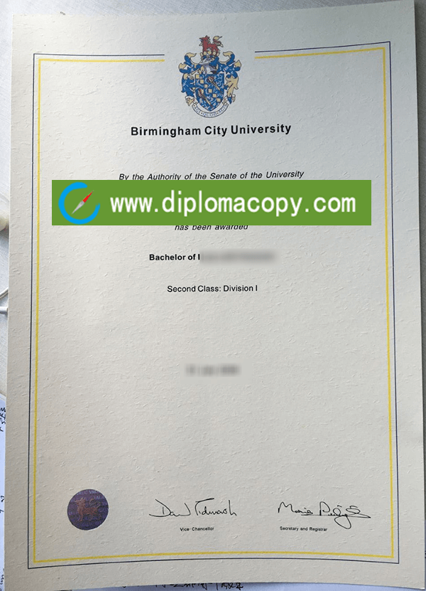 Birmingham City University diploma