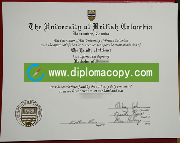 UBC diploma sample