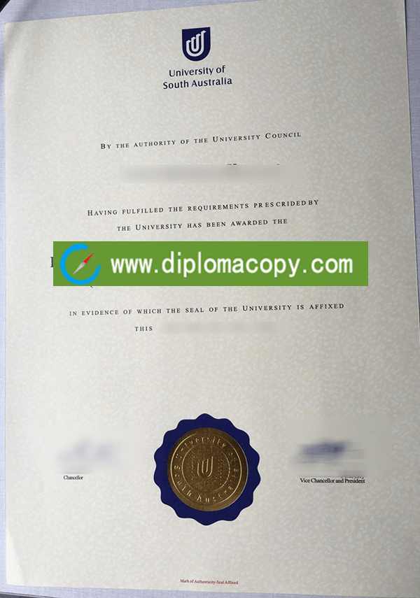 University of South Australia diploma certificate