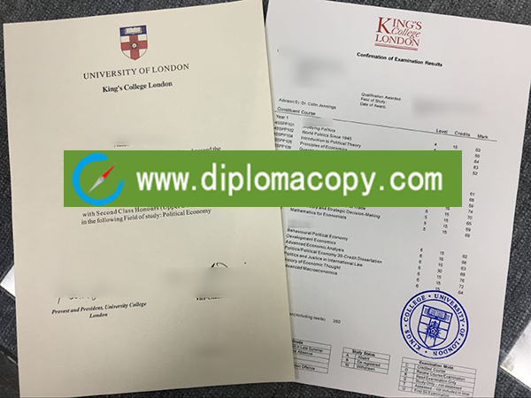 King's College London degree, King's College London transcript