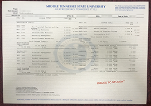 Take fake Middle Tennessee State University transcript