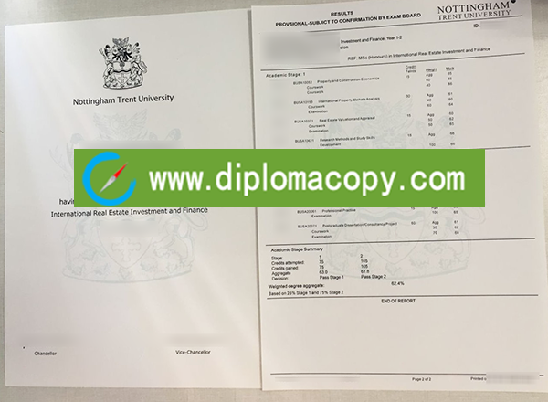 order fake Nottingham Trent University diploma and transcript