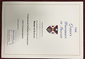 Queen's University Belfast diploma certificate