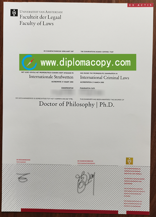 University of Amsterdam diploma