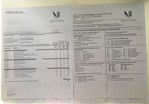 University of West London transcript