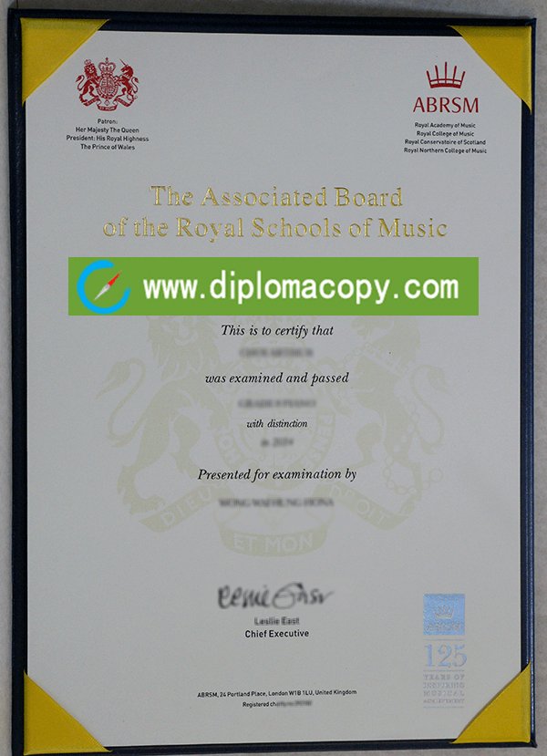 ABRSM degree certificate