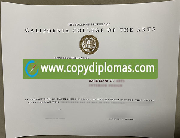 California College of the Arts diploma