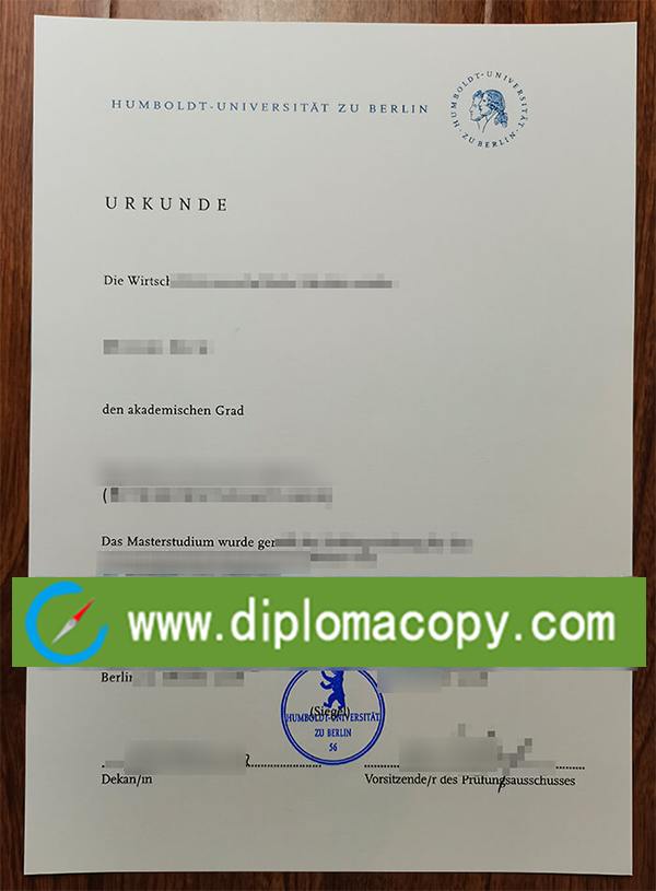 Humboldt University of Berlin diploma, HU Berlin degree