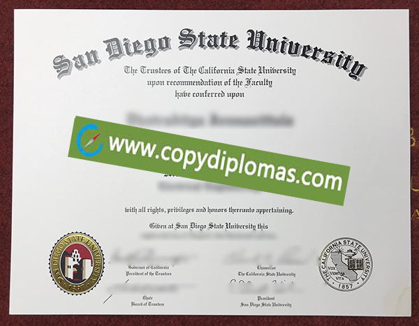 San Diego State University diploma