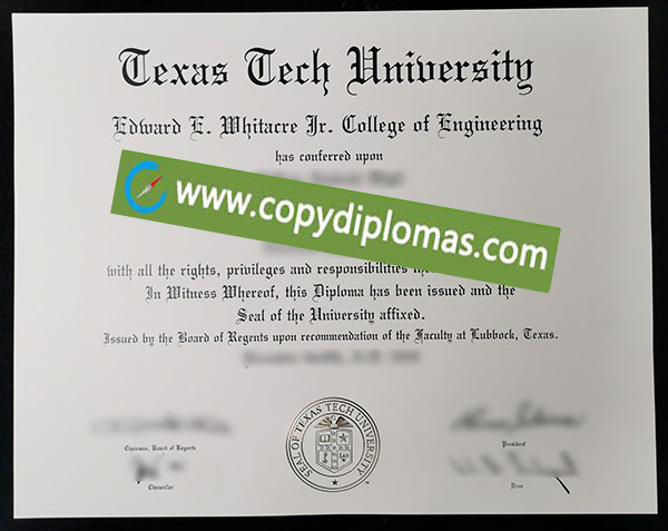 Texas Tech University diploma