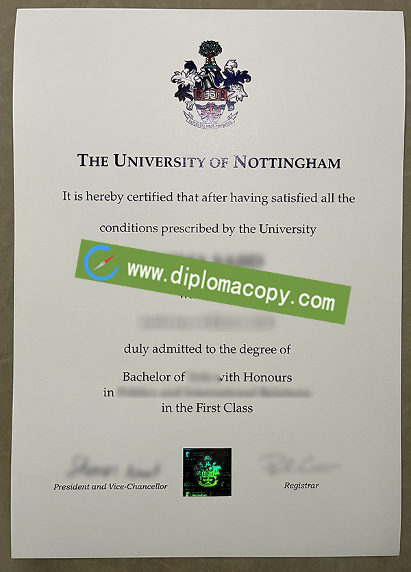 University of Nottingham diploma