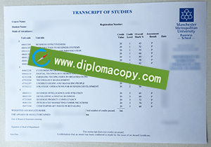 buy fake Manchester Metropolitan University transcript