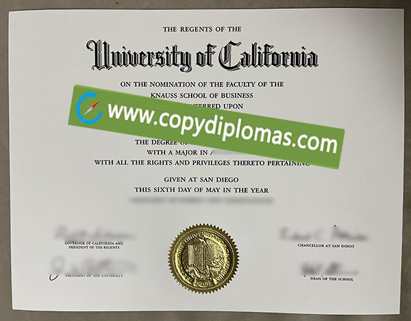 UC San Diego diploma