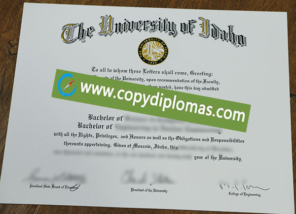 University of Idaho diploma