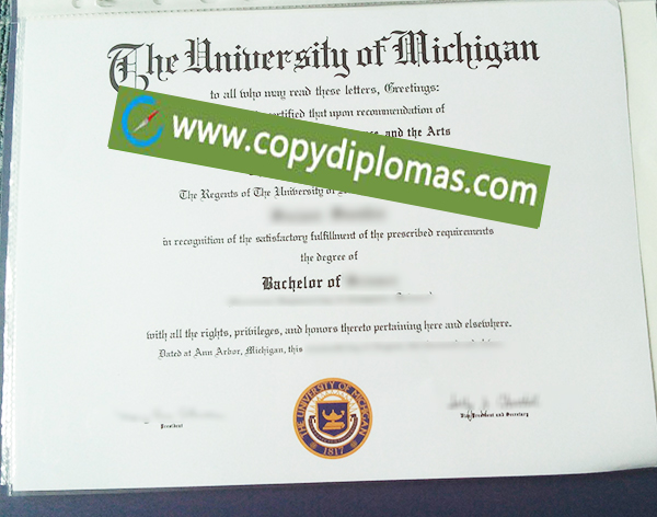 University of Michigan diploma