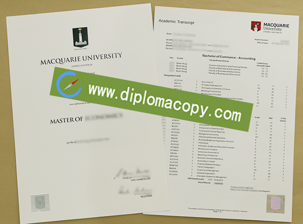 Macquarie University fake degree, Macquarie University fake transcript