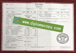 buy fake Pillar College transcript