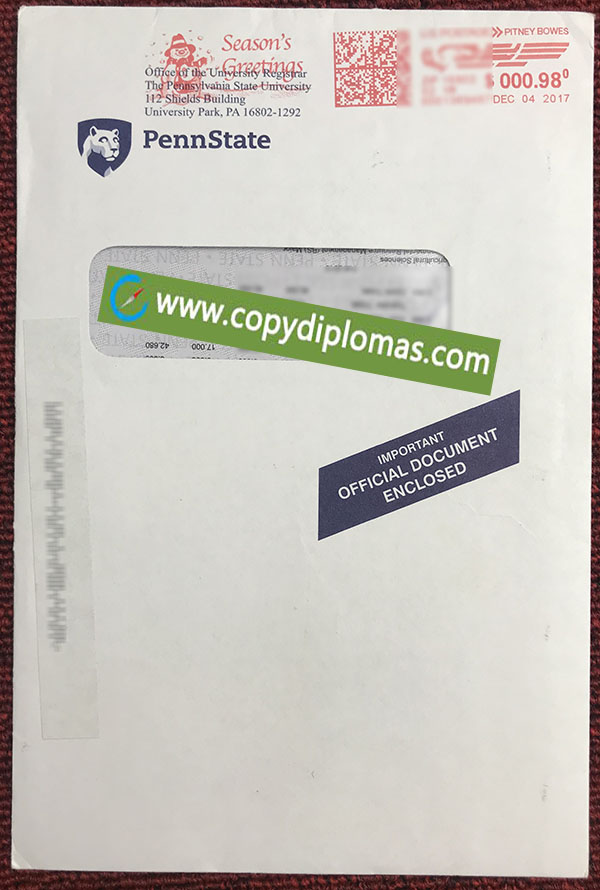 Pennsylvania State University envelope