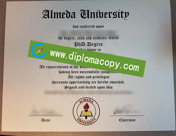 Almeda University diploma, fake Almeda University degree