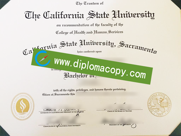 California State University Sacramento diploma, CSUS fake degree