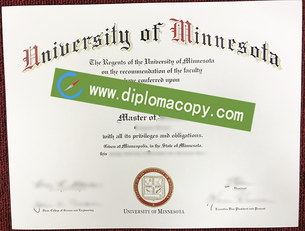 University of Minnesota diploma, fake University of Minnesota degree