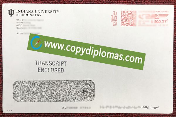 Indiana University transcript envelope