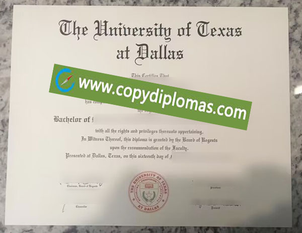 University of Texas at Dallas diploma