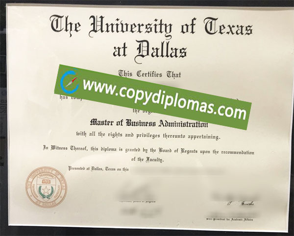 UT Dallas diploma