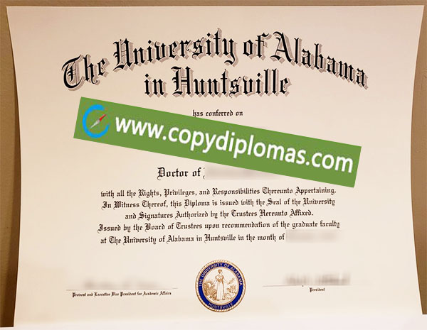 University of Alabama in Huntsville diploma