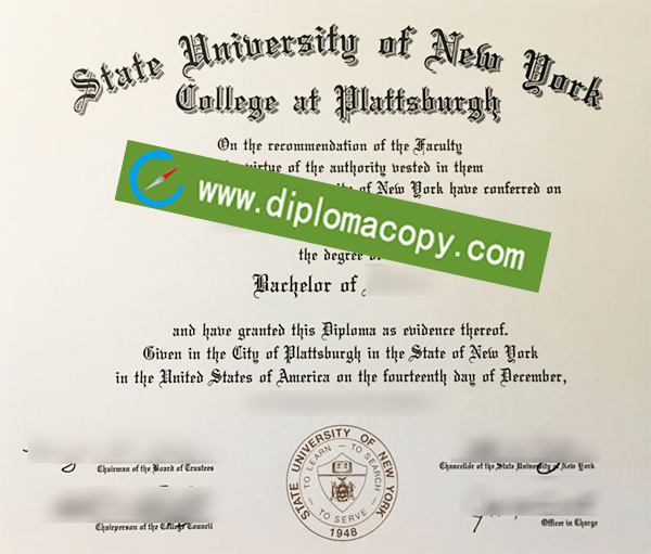 Fake SUNY degree, SUNY Plattsburgh diploma