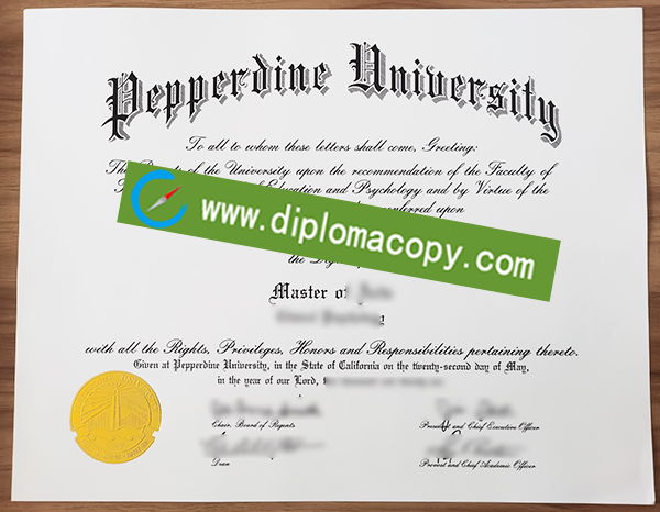 Pepperdine University diploma, fake Pepperdine University degree