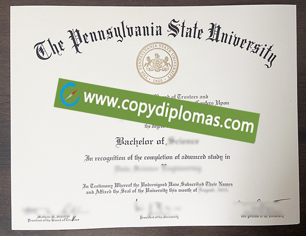 Pennsylvania State University diploma