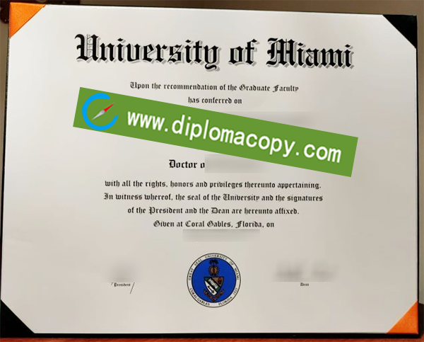 University of Miami diploma, fake University of Miami degree