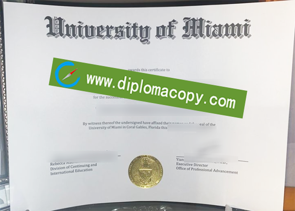 University of Miami degree, fake University of Miami diploma