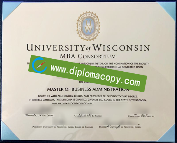 University of Wisconsin MBA Consortium diploma, University of Wisconsin degree