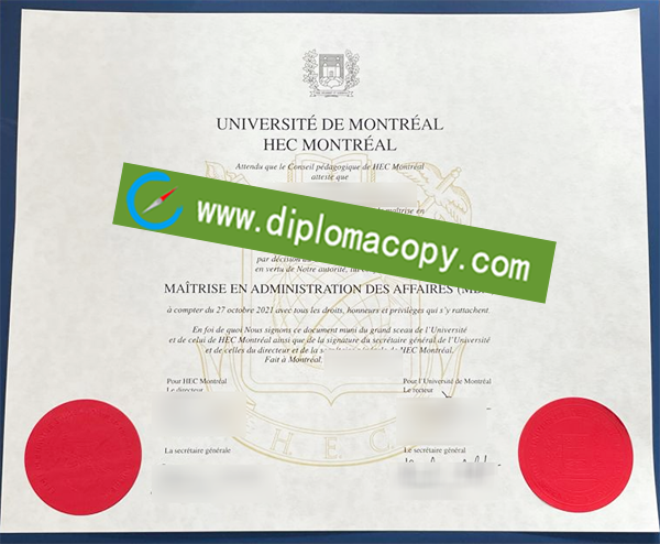 HEC Montréal diploma, fake HEC Montréal degree