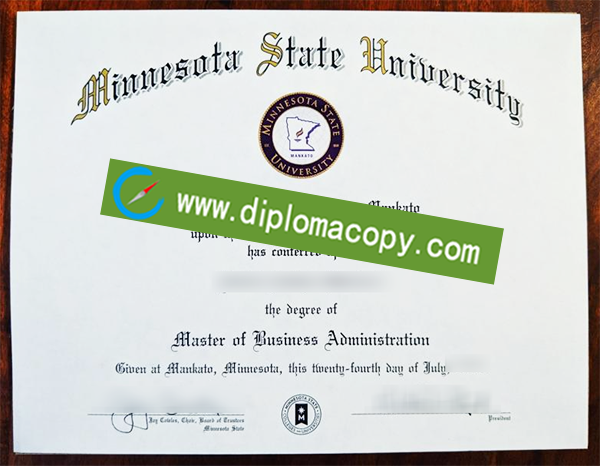 Fake MNSU degree, Minnesota State University diploma