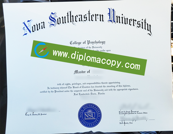 NSU diploma, fake Nova Southeastern University degree