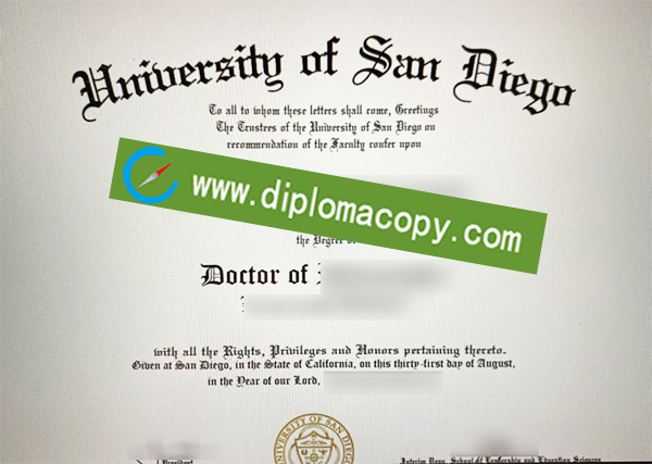 USD fake degree, University of San Diego diploma