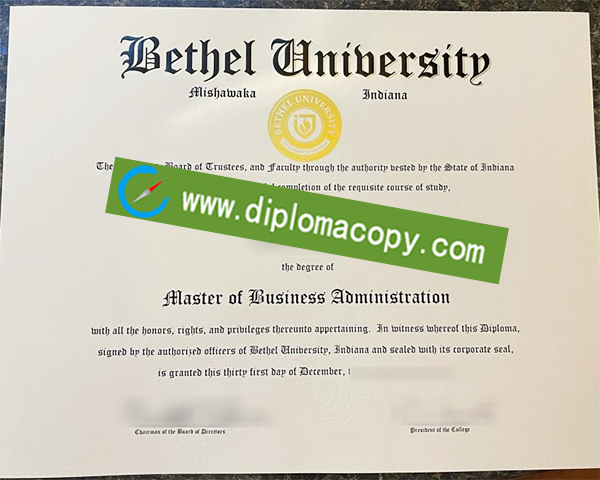 Bethel University diploma, Bethel University degree